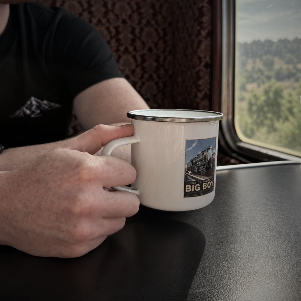 Steam Train Enamel Mug