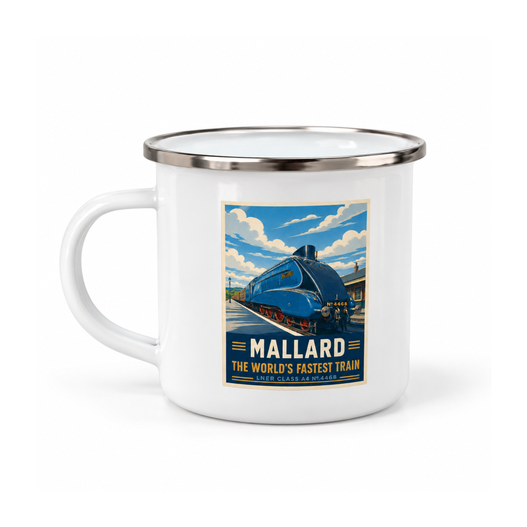 Steam Train Enamel Mug