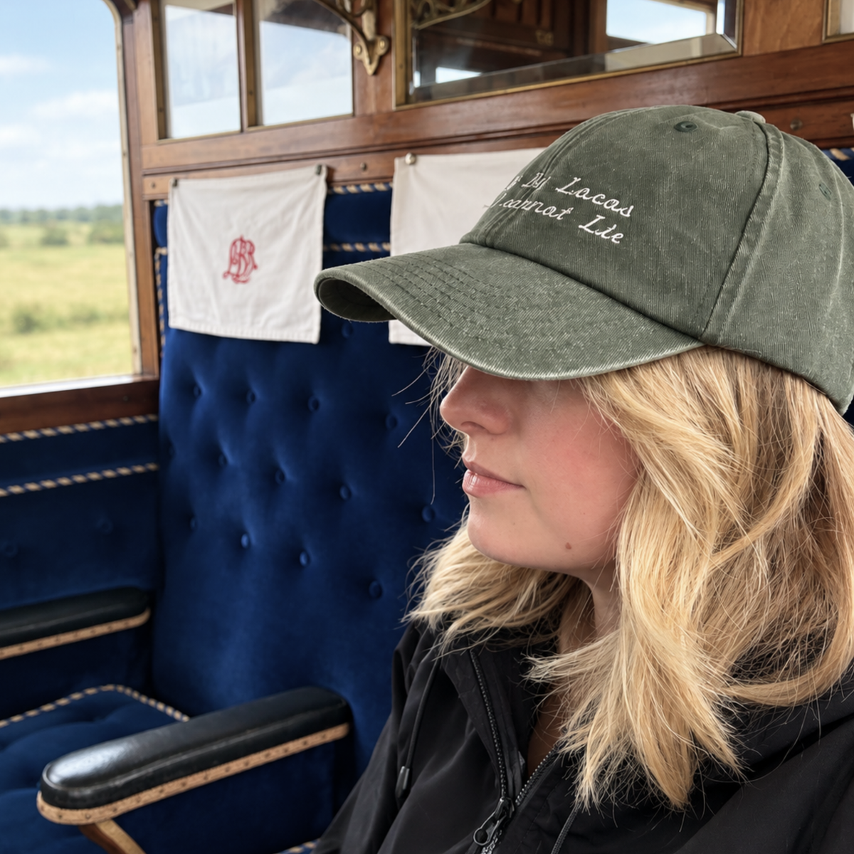 Steam train cap green