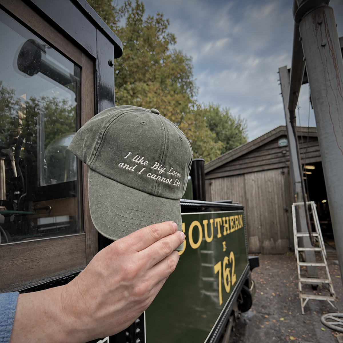 Steam train cap green